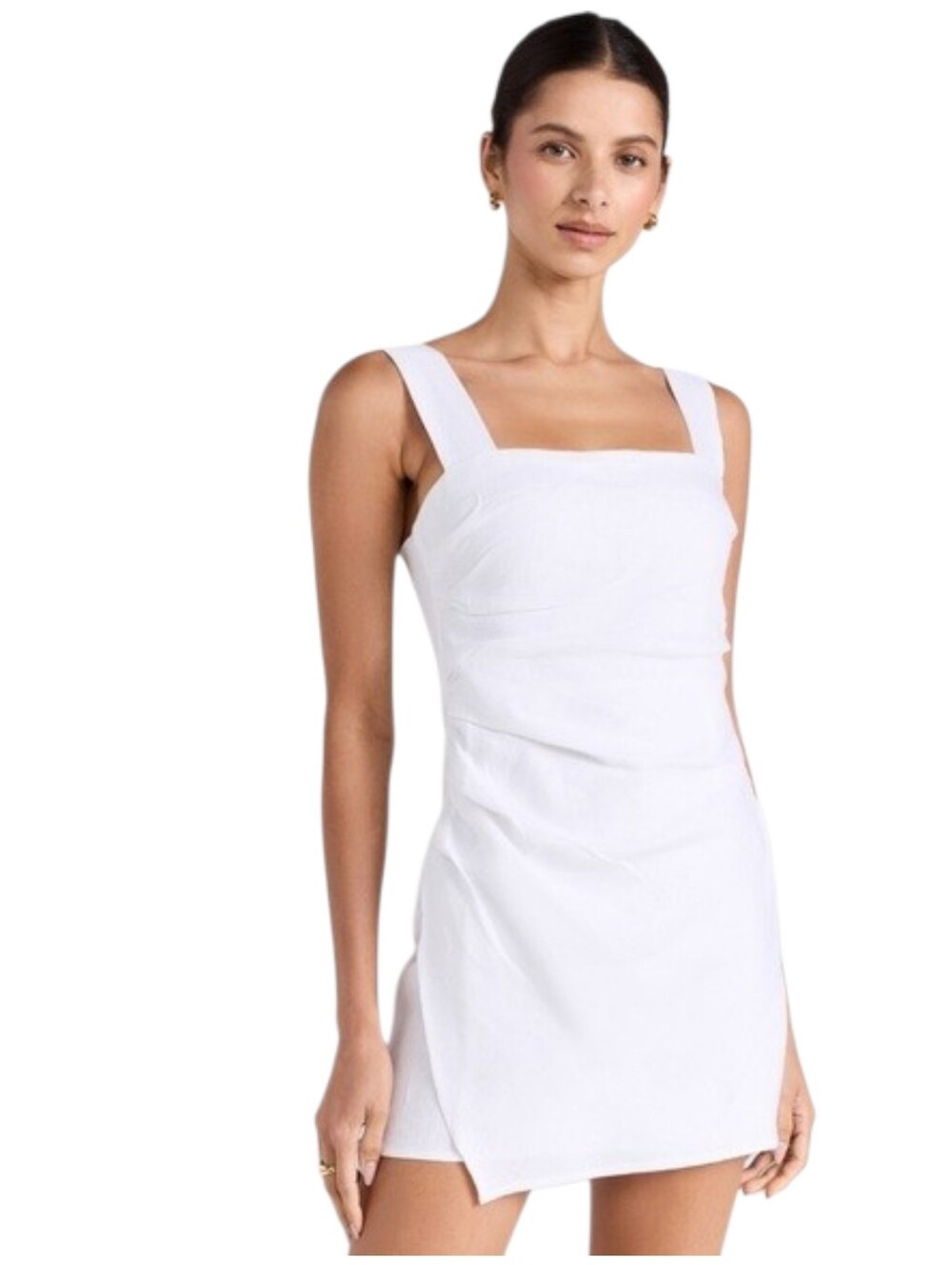 Reformation Kerrigan 100% Linen Mini Dress White Size Faux Wrap Retail $228